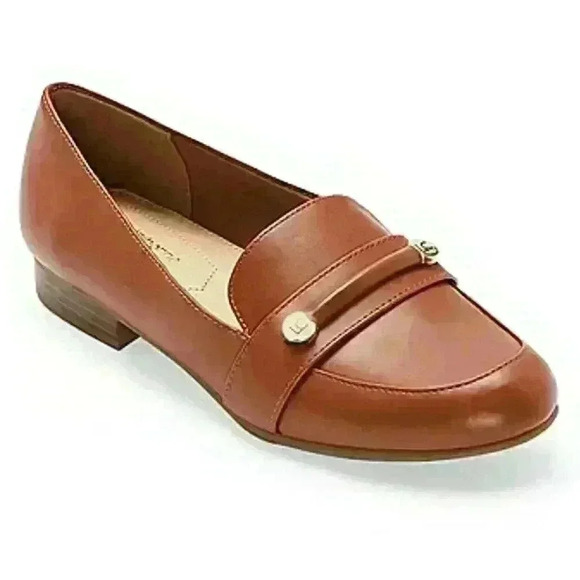 Liz Claiborne Shoes - Liz Claiborne Trish Loafers Leather  Cognac Brown Womens Size 9M NWT